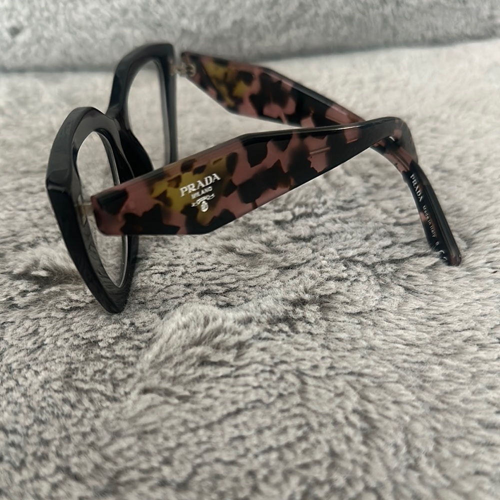 Prada Women's Black and Pink Tortoise Shell Glasses